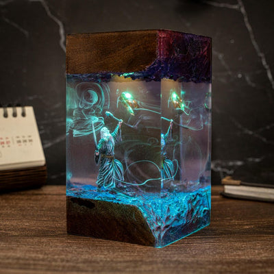 Grey Wizard Resin Lamp