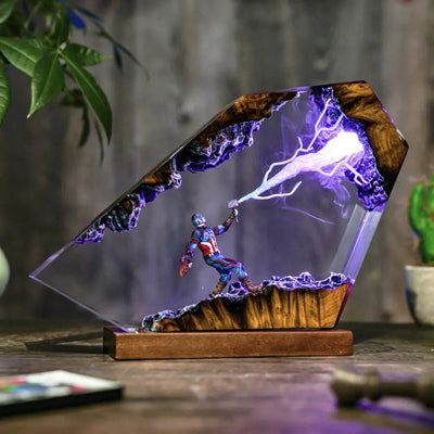 Captain America Thunder Lightning Resin Lamp