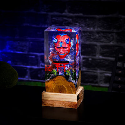 Japanese Demon Mask Resin Lamp Ver 3