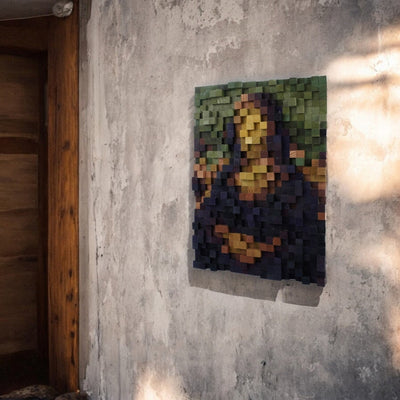 Mona Lisa Pixel Wood Art