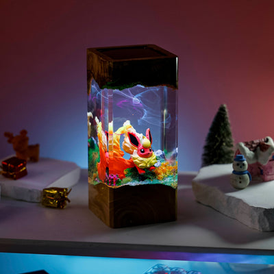 Flareon Pokemon Resin Diorama Lamp