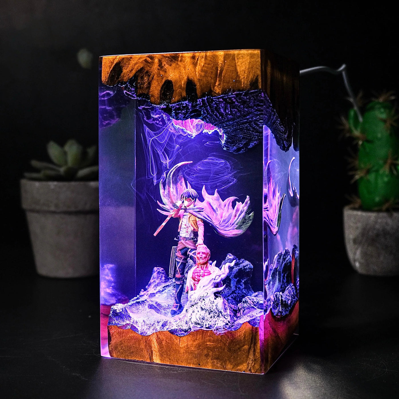 Levi vs Zeke Attack on Titan Resin Lamp