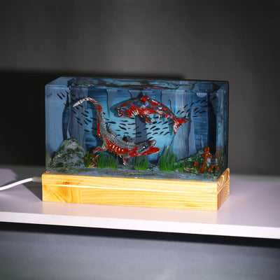 Diorama Zombie Crocodile and Shark Night Light