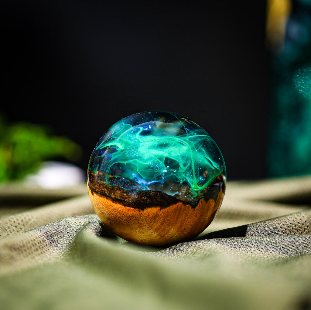 Aurora Borealis Resin Epoxy Paperweight