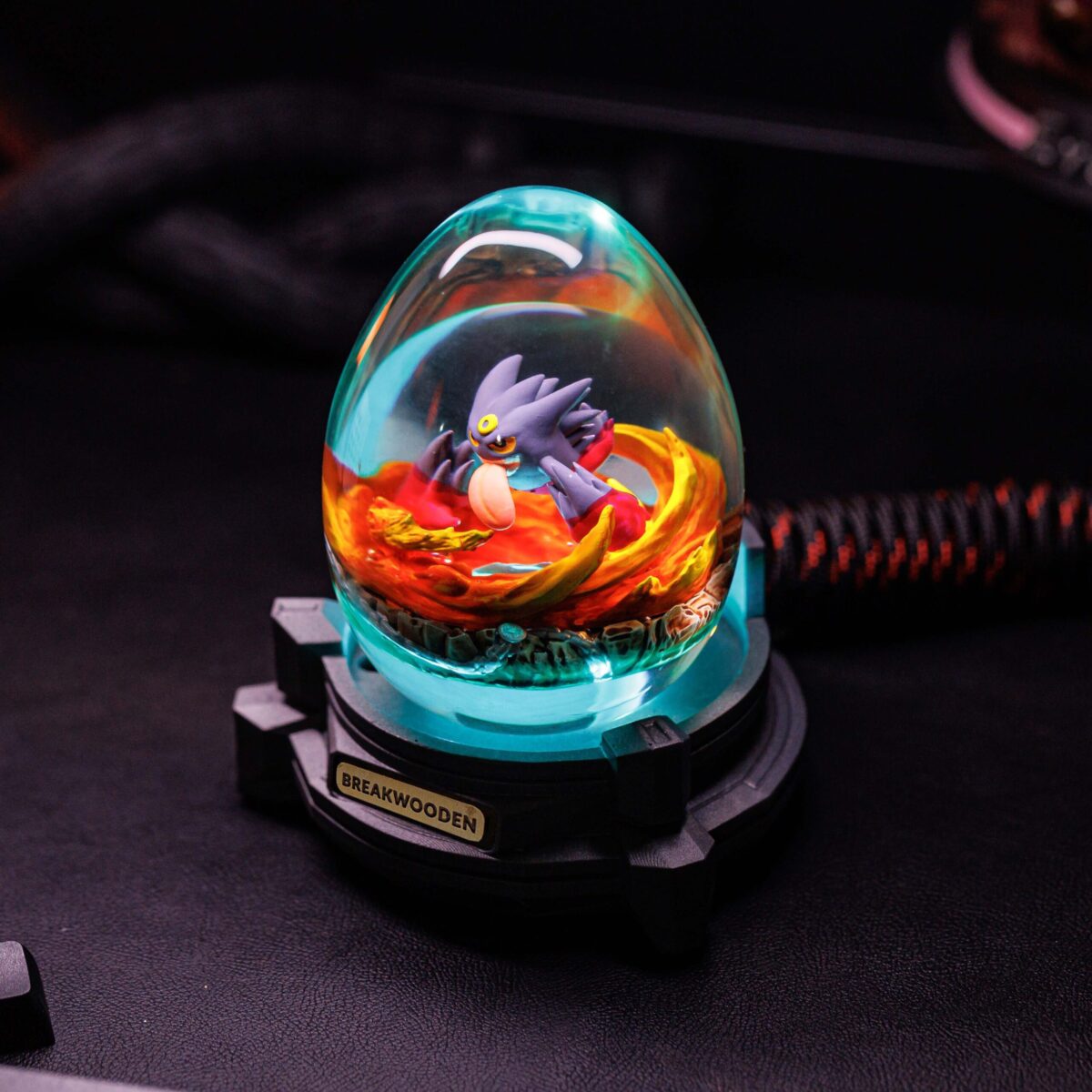 Fire Gengar Pokemon Resin Lamp Egg