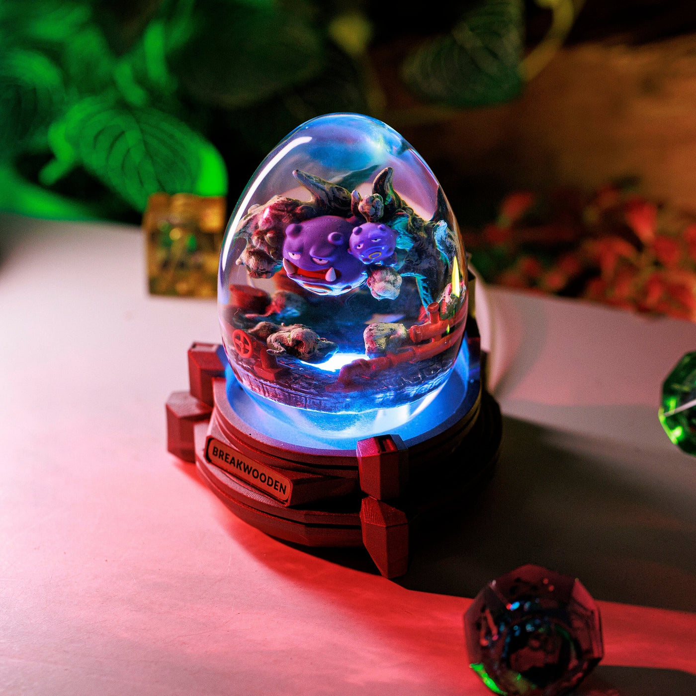 Weezing Pokemon Resin Lamp Egg