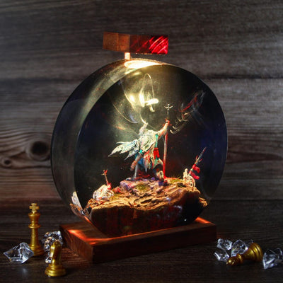 Blue Witch Resin Lamp