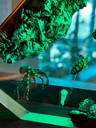 Turtle and Scuba driver Epoxy Lamp