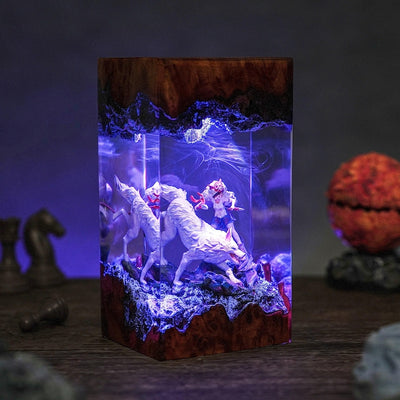 The Wolf and Princess Epoxy Night Lamp