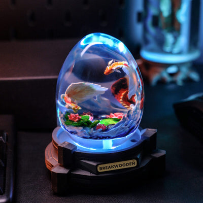 Japanese Koi Fish Resin Lamp Egg