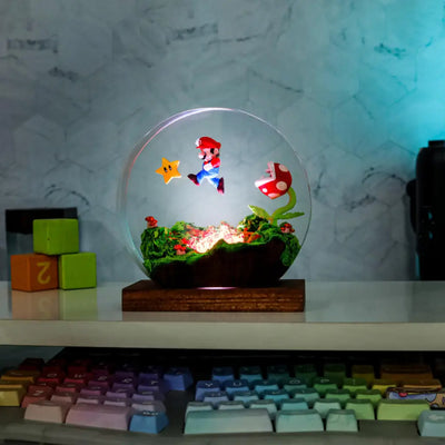 Circular Super Mario Resin Lamp