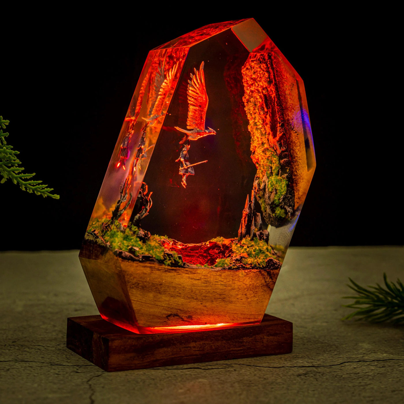 Fallen Knight Tarnished Resin Lamp