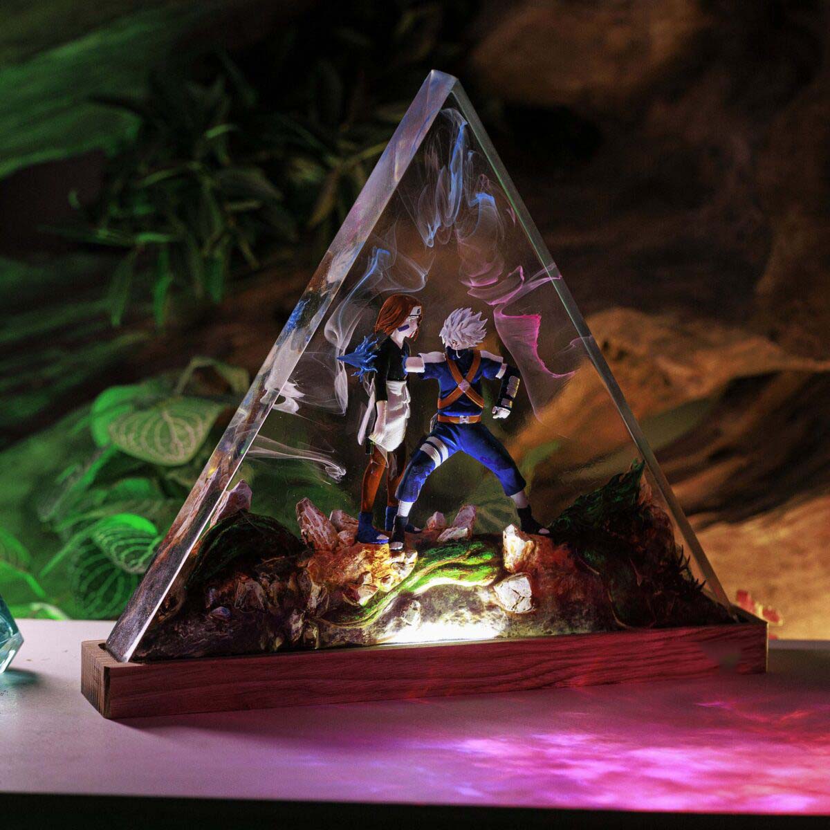 Kakashi vs Rin Naruto Resin Lamp