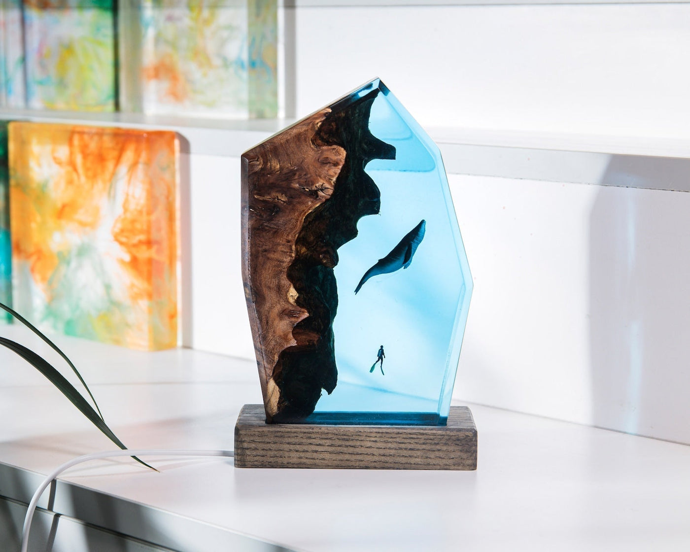 Epoxy Lamp Deep Whale Sea