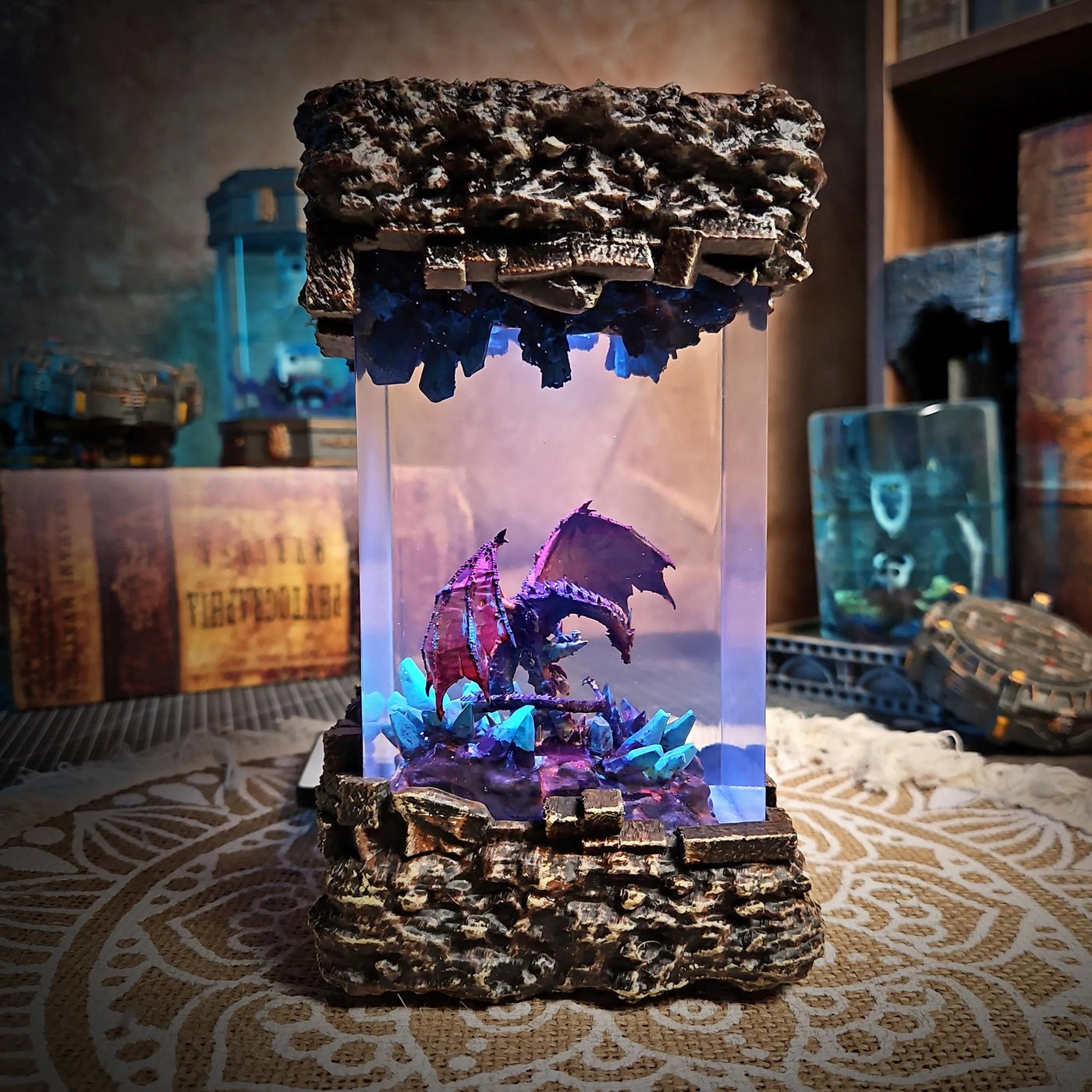 Shadow Dragon Resin Lamp