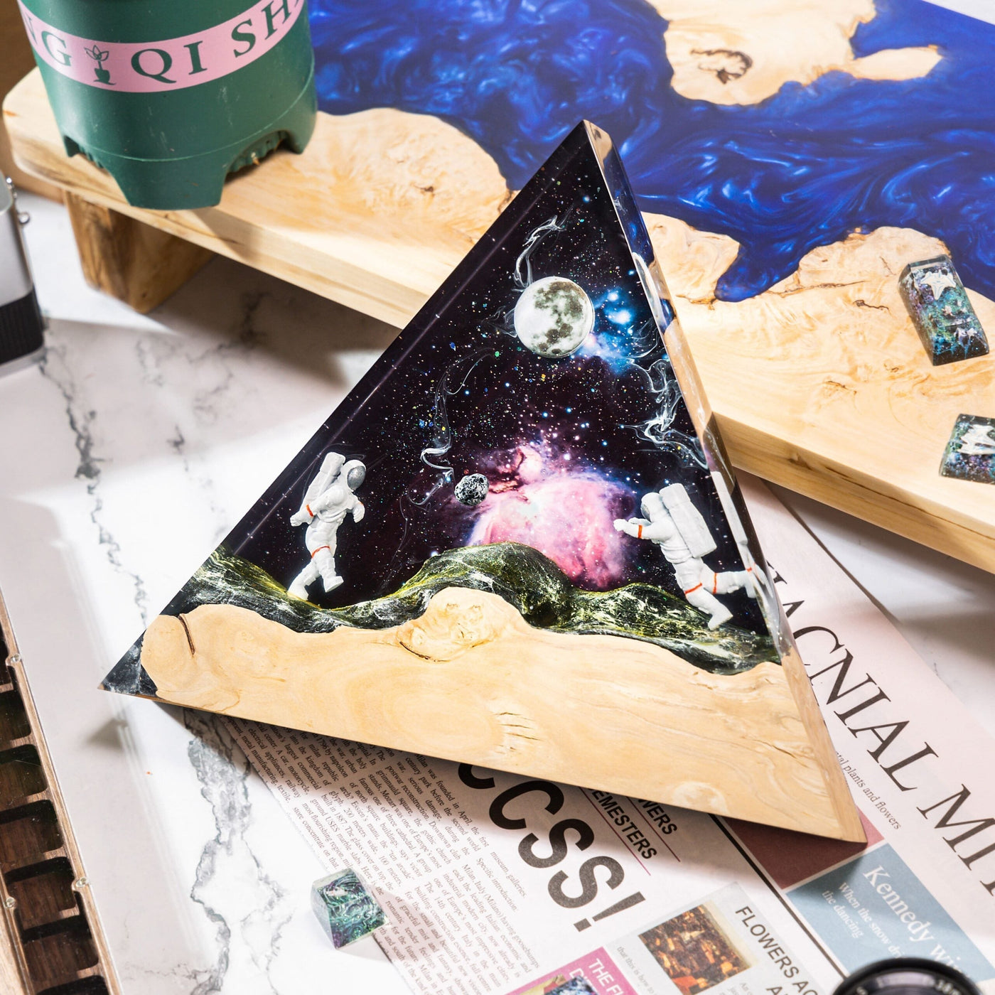 Astronauts Interstellar Epoxy Lamp Triangle