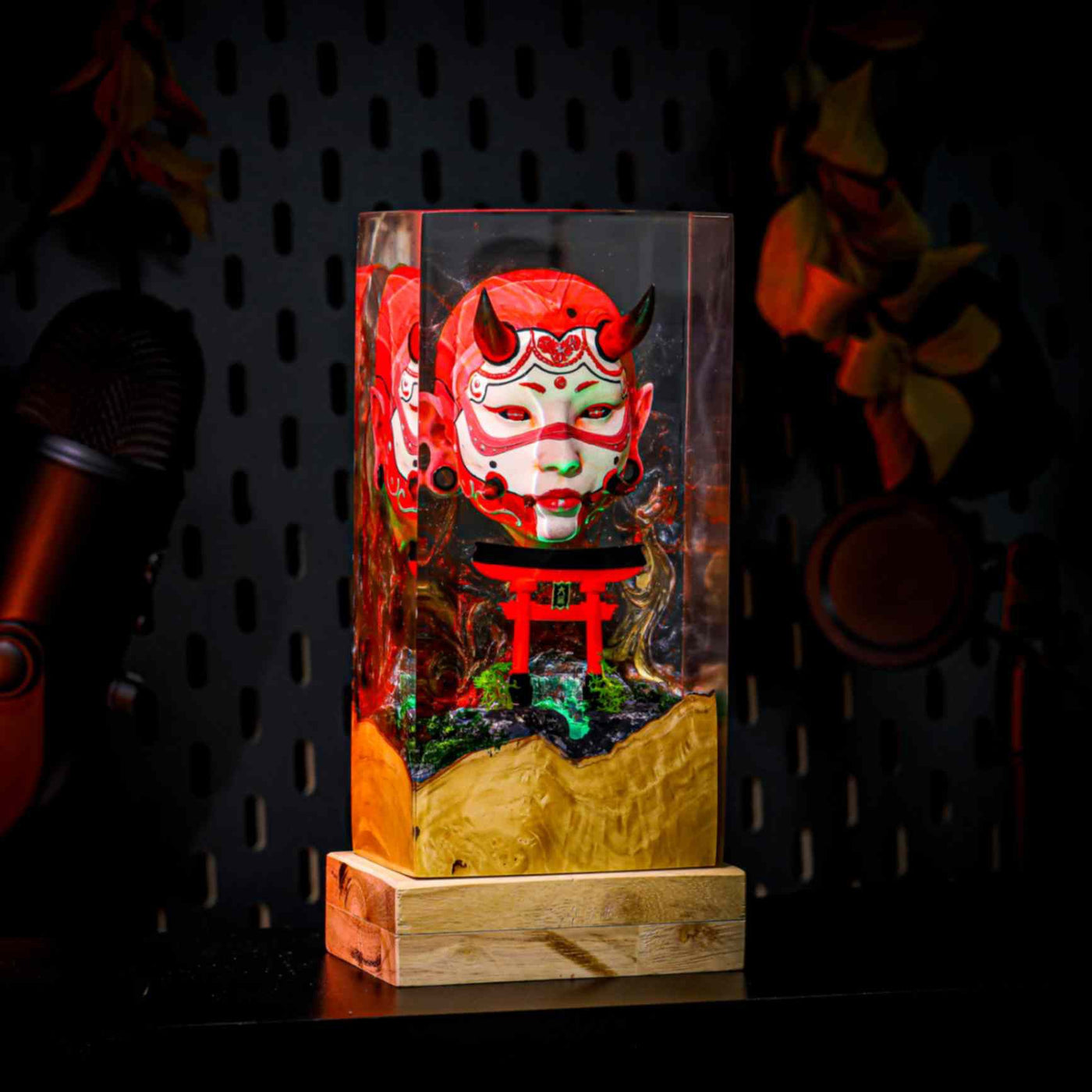 Honari Hannya - Devil Mask Epoxy Night Light