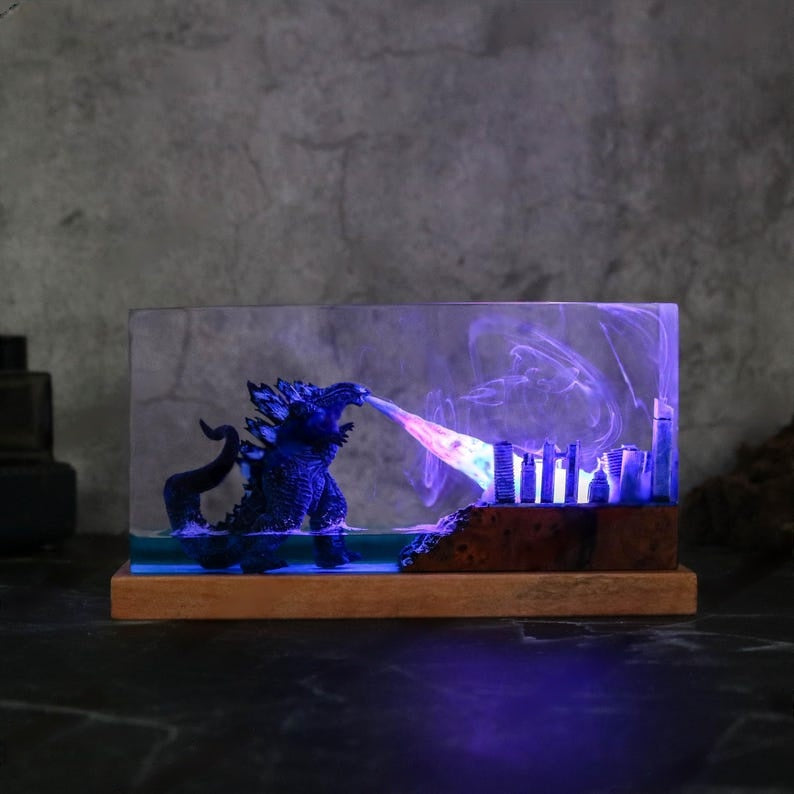 Godzilla Monster King Epoxy Lamp