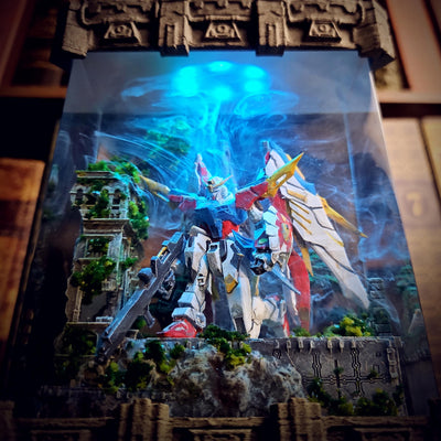 Broken Gundam in Deep Ocean Resin Lamp