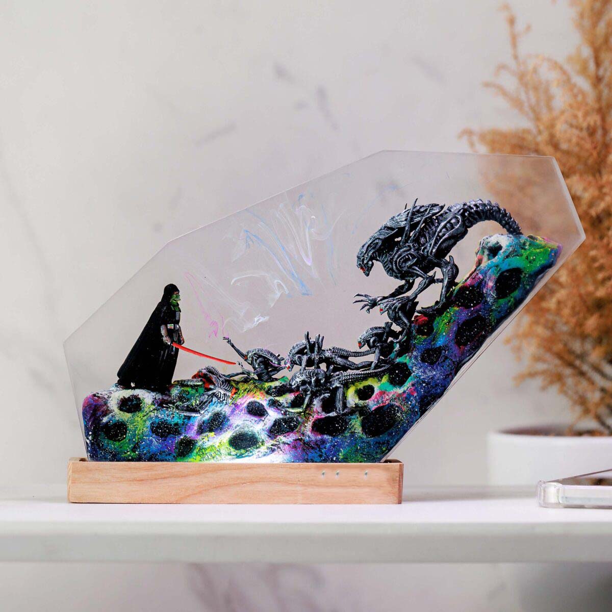 Darth Vader vs Xenomorph Resin Lamp