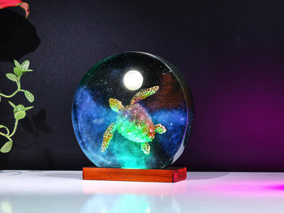 Galaxy Turtle on the Moon Night Light