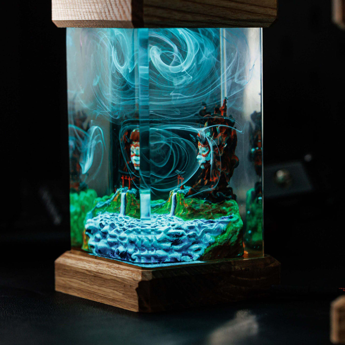 Oni Mask Resin Lamp
