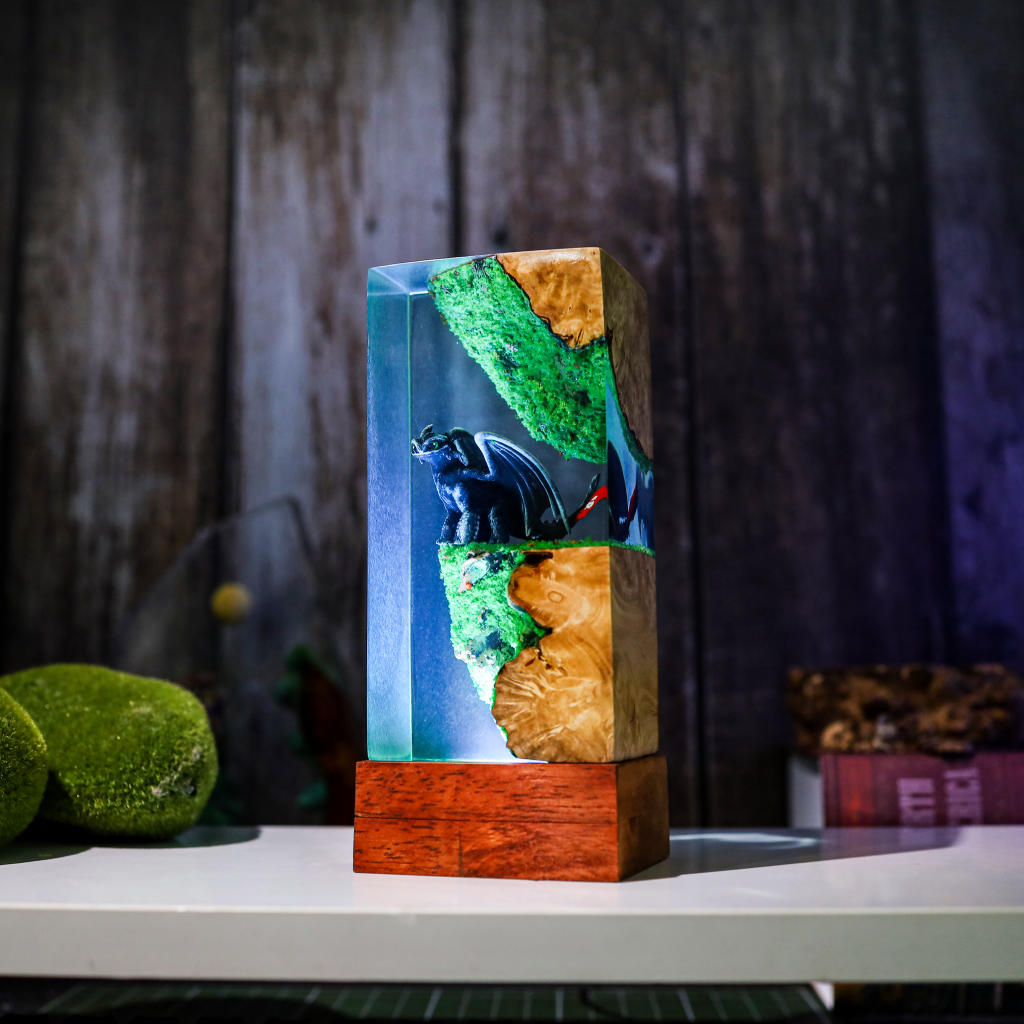 Toothless Night Resin Epoxy Lamp