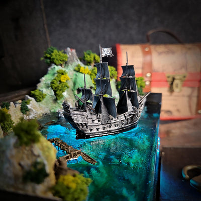 Pirate box lamp Resin Lamp
