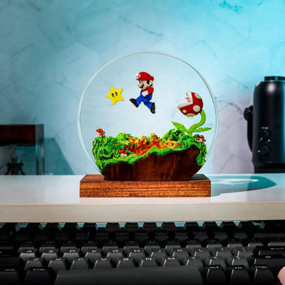 Circular Super Mario Resin Lamp