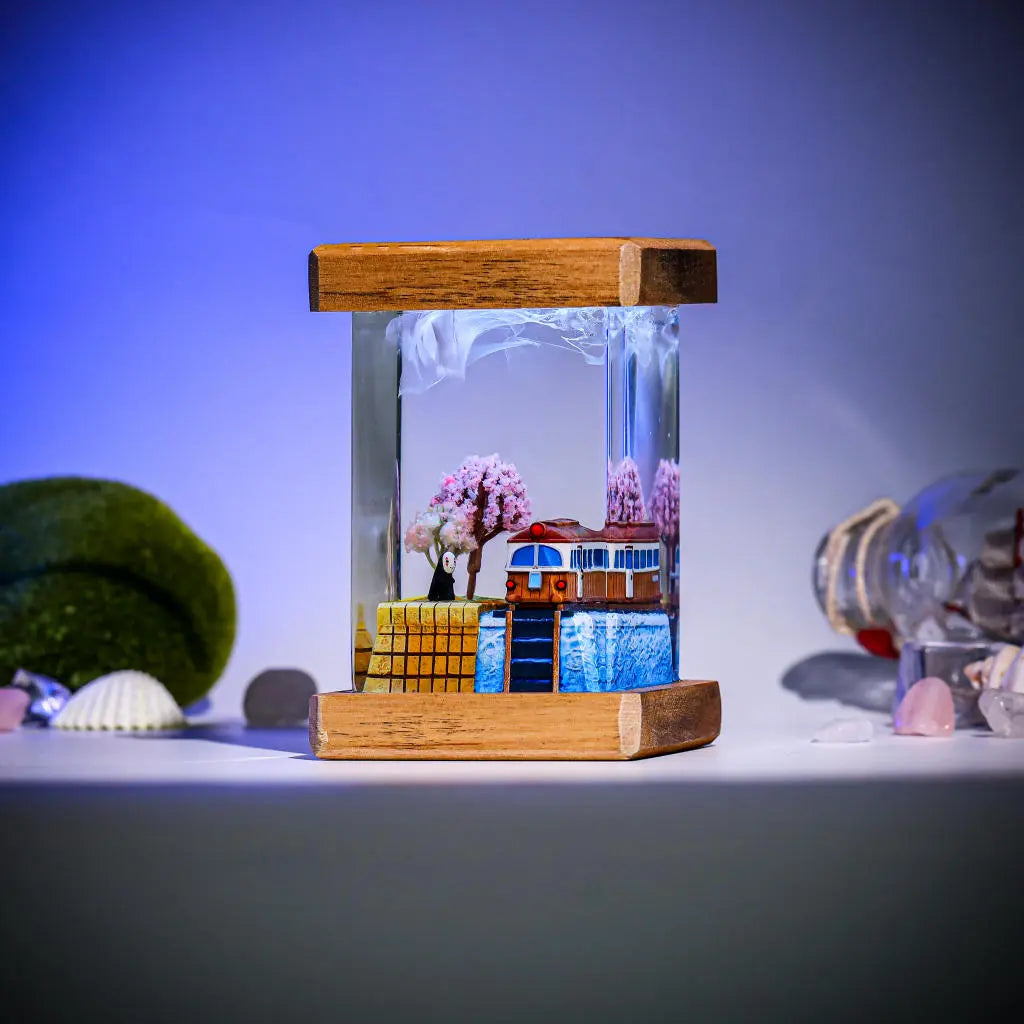 No-Face Train Scene Spirited Away Resin Lamp