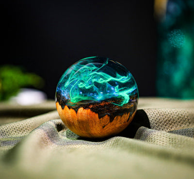 Aurora Borealis Resin Epoxy Paperweight