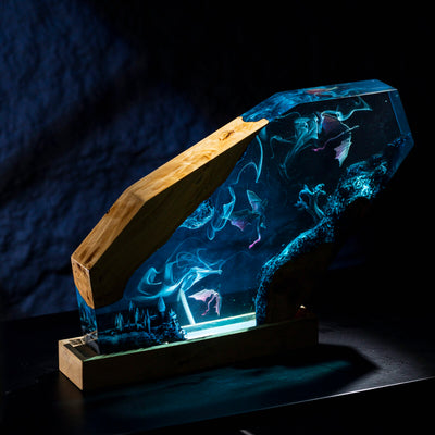 Magic Dragon Castle Resin Lamp