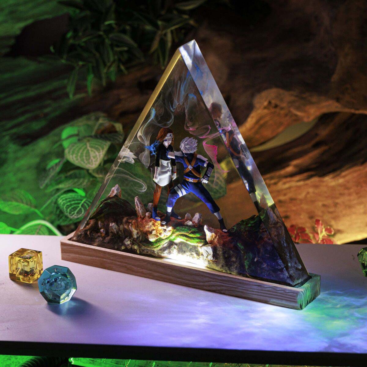 Kakashi vs Rin Naruto Resin Lamp