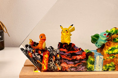 Charmander Squirtle Pokemon Resin Epoxy Lamp Night Light