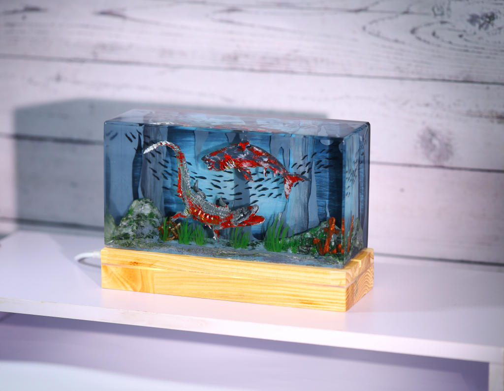 Diorama Zombie Crocodile and Shark Night Light