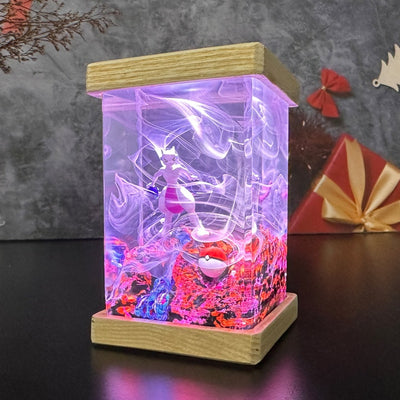 Mewtwo Pokemon Resin Epoxy Lamp, Night Light