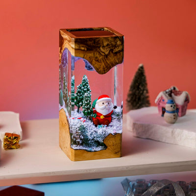 Christmas Snowman Santa Resin Lamp