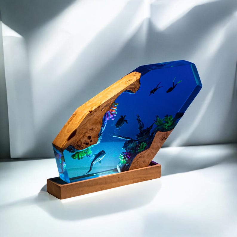 Whale shark Resin Epoxy Lamp, Night Light