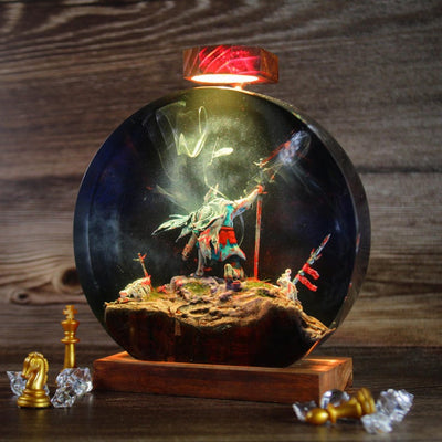 Blue Witch Resin Lamp
