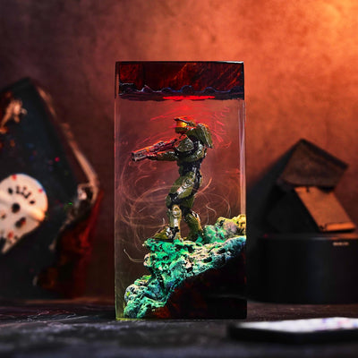 Sci-Fi Armored Futuristic Soldier Resin Lamp