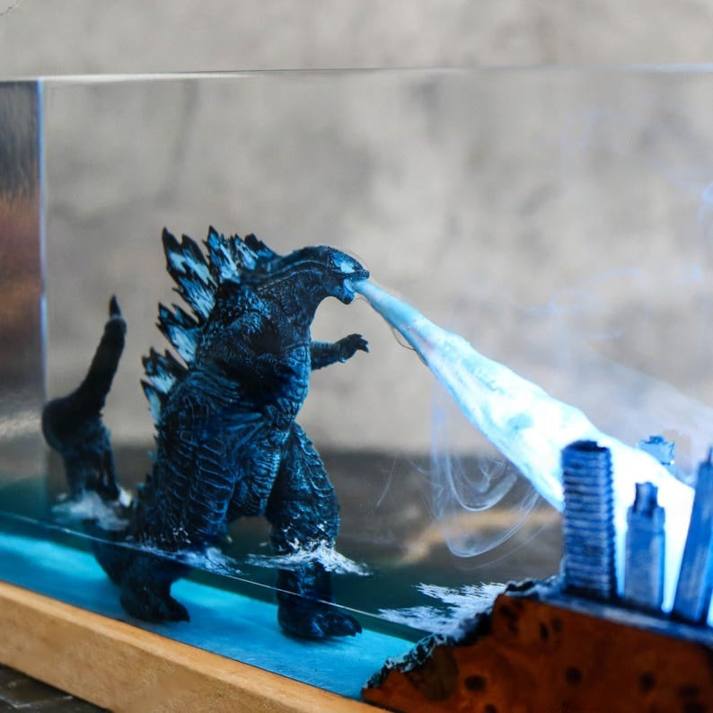 Godzilla Monster King Epoxy Lamp