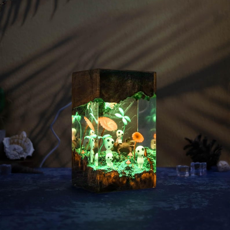 Japanese Folklore Resin Lamp