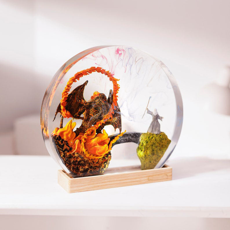 Gandalf vs Balrog Lord of The Rings Resin Lamp