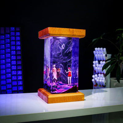 Demon Slayer Nezuko and Lain Iwakura Resin Night Light