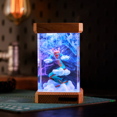 Mythology Blue Dragon Resin Lamp