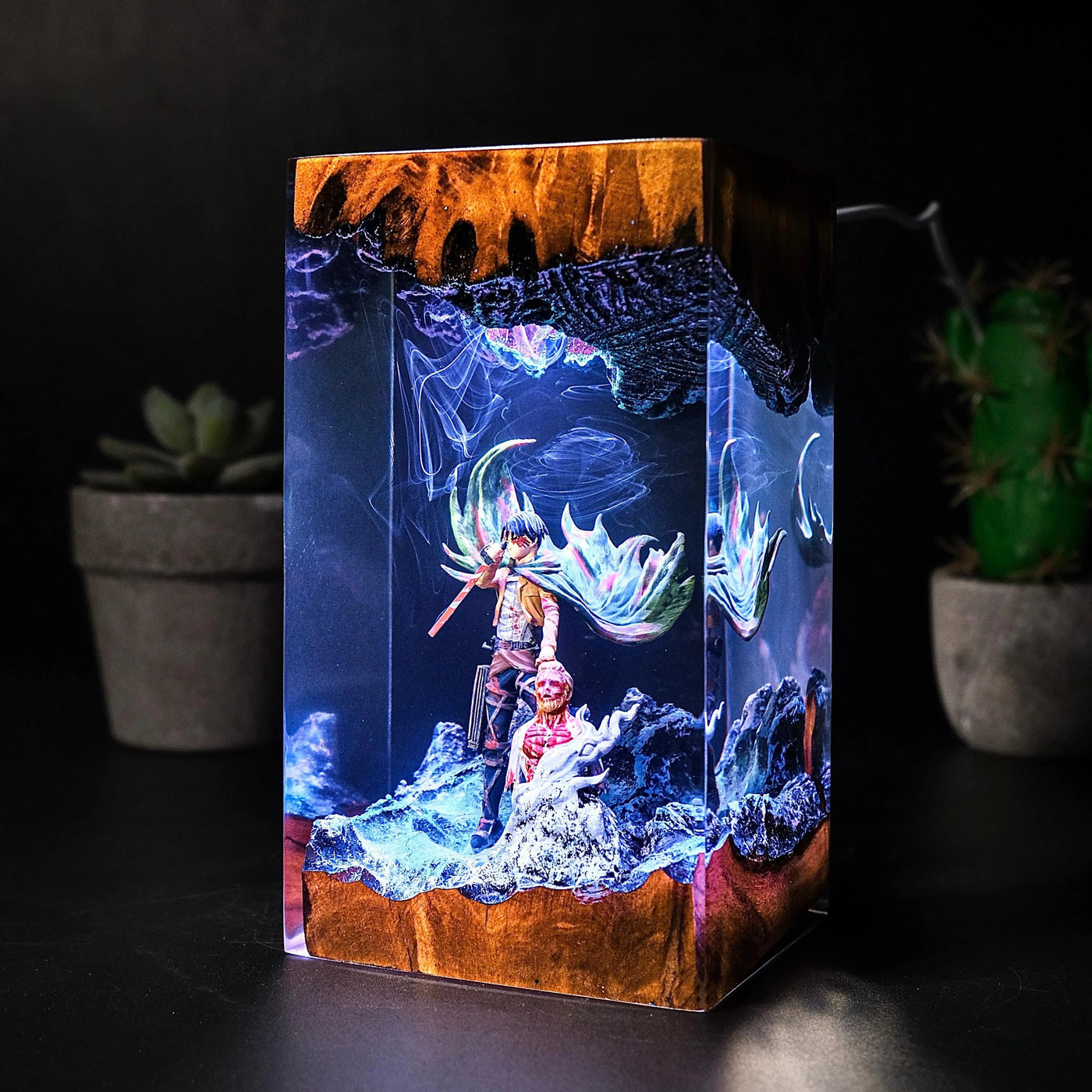 Levi vs Zeke Attack on Titan Resin Lamp