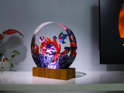 Circular Gengar Pokemon Epoxy Lamp