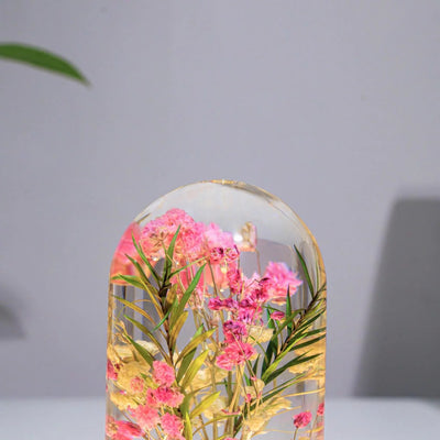 Spherical Cylinder Baby’s Breath Flower Epoxy Lamp