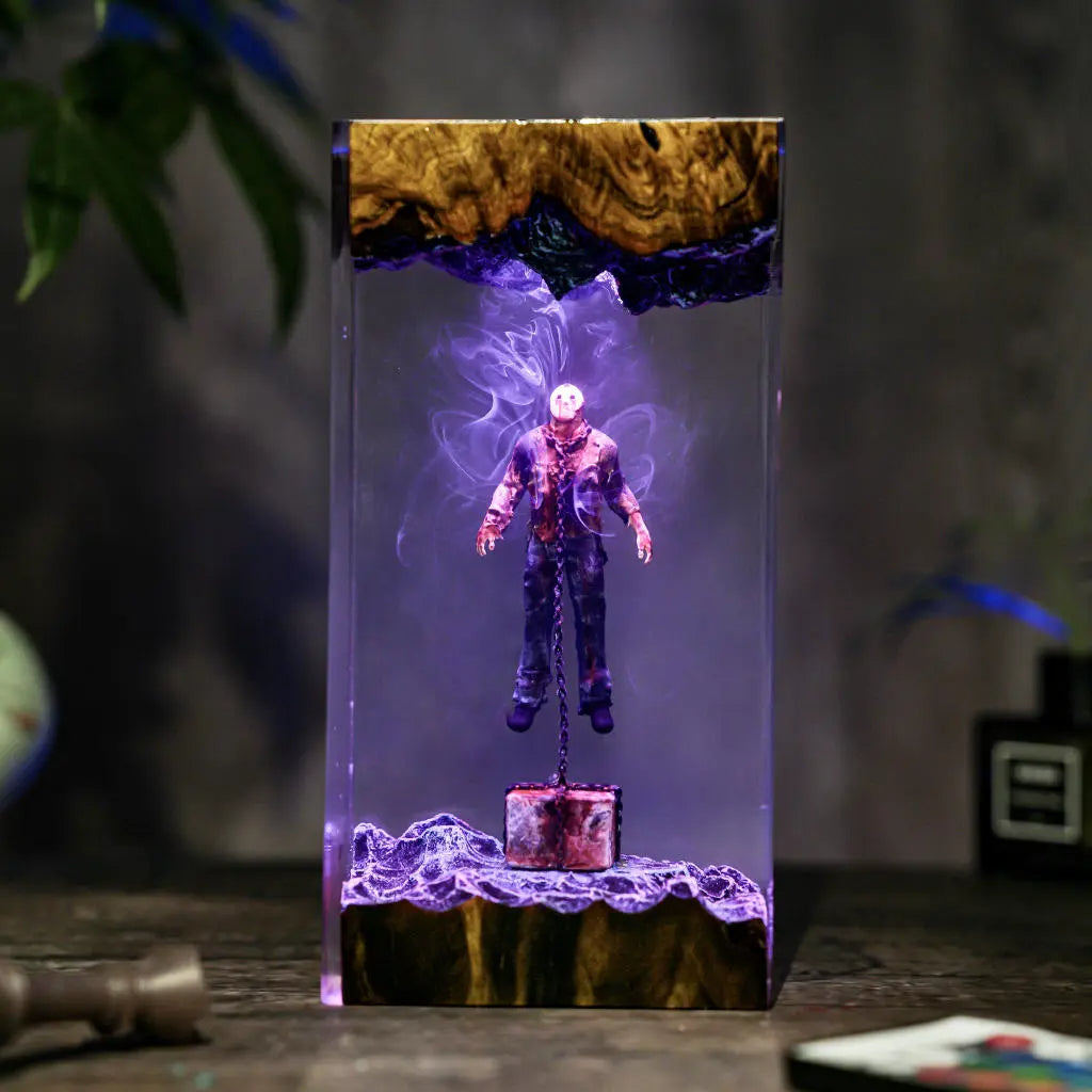 Chained Jason Voorhees Friday the 13th Halloween Resin Lamp