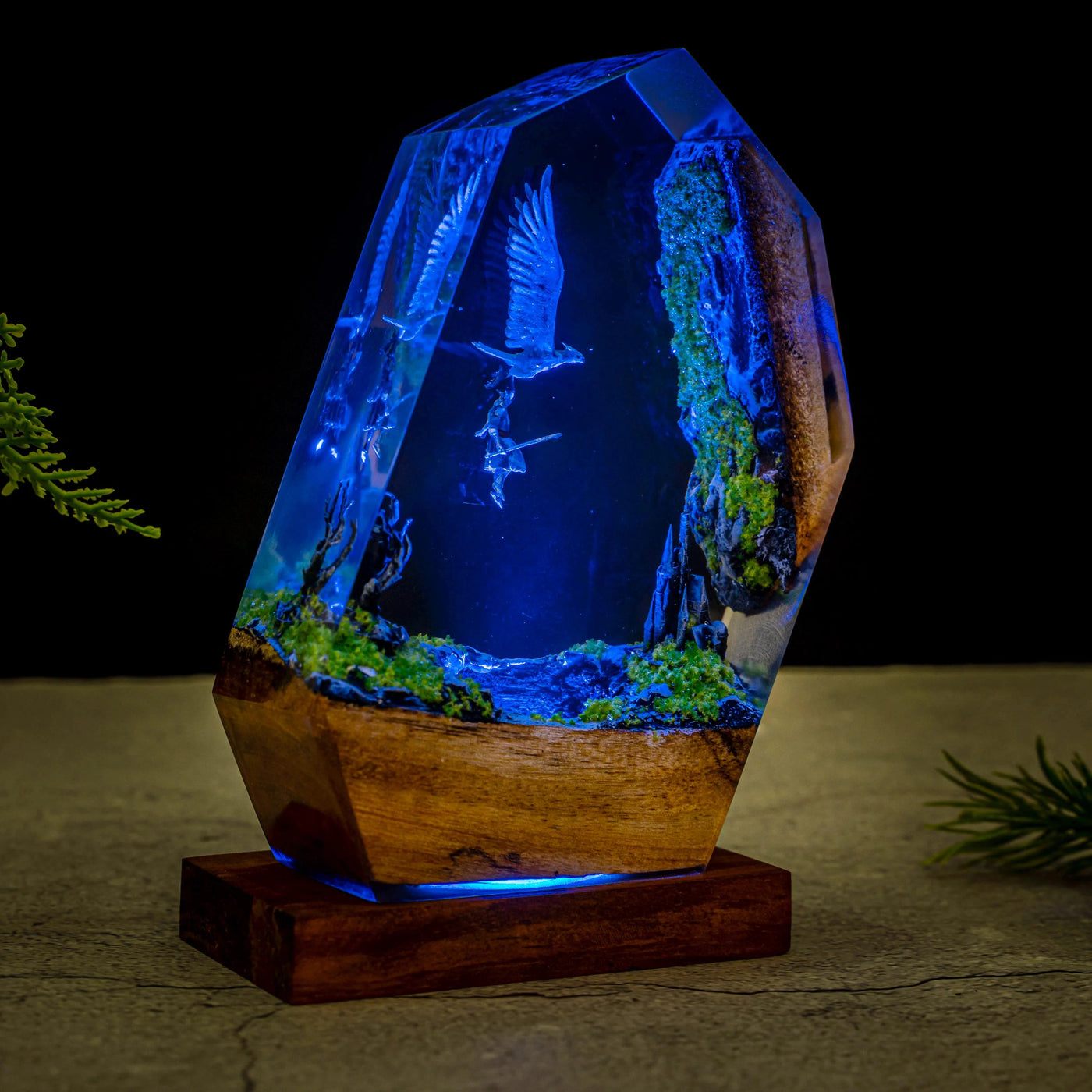Fallen Knight Tarnished Resin Lamp